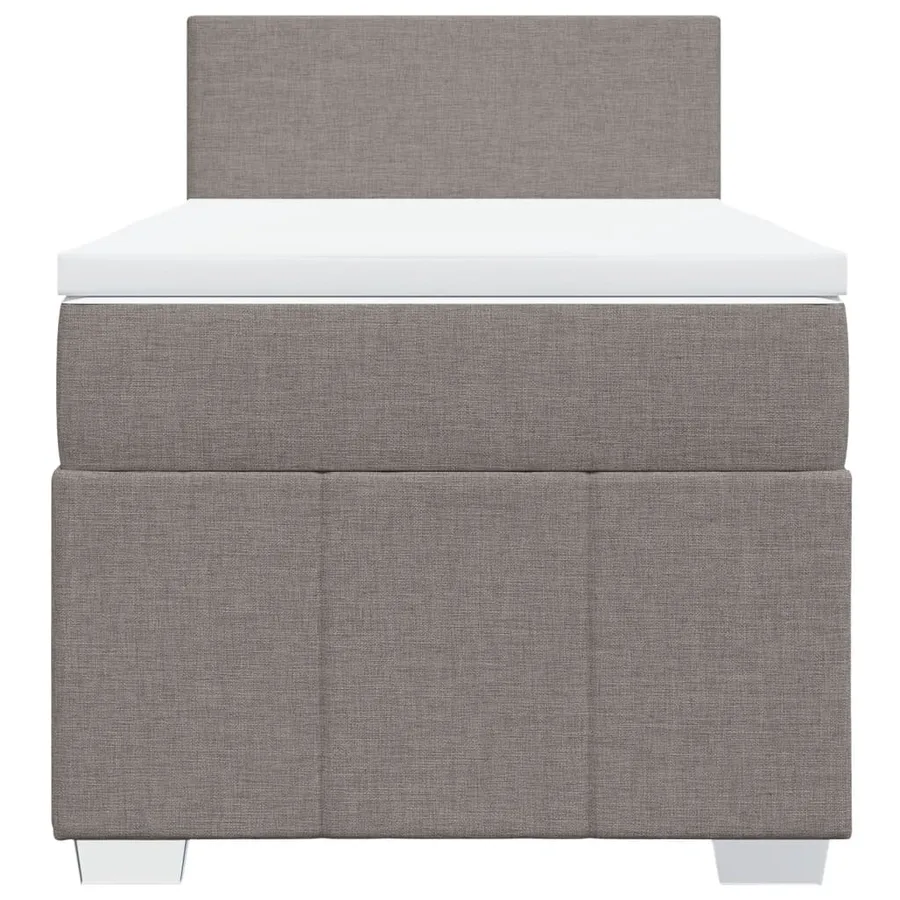 Sommier à lattes de lit avec matelas Taupe 100x200 cm Tissu - 4