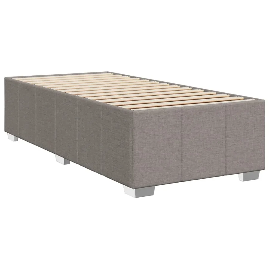 Sommier à lattes de lit avec matelas Taupe 100x200 cm Tissu - 8