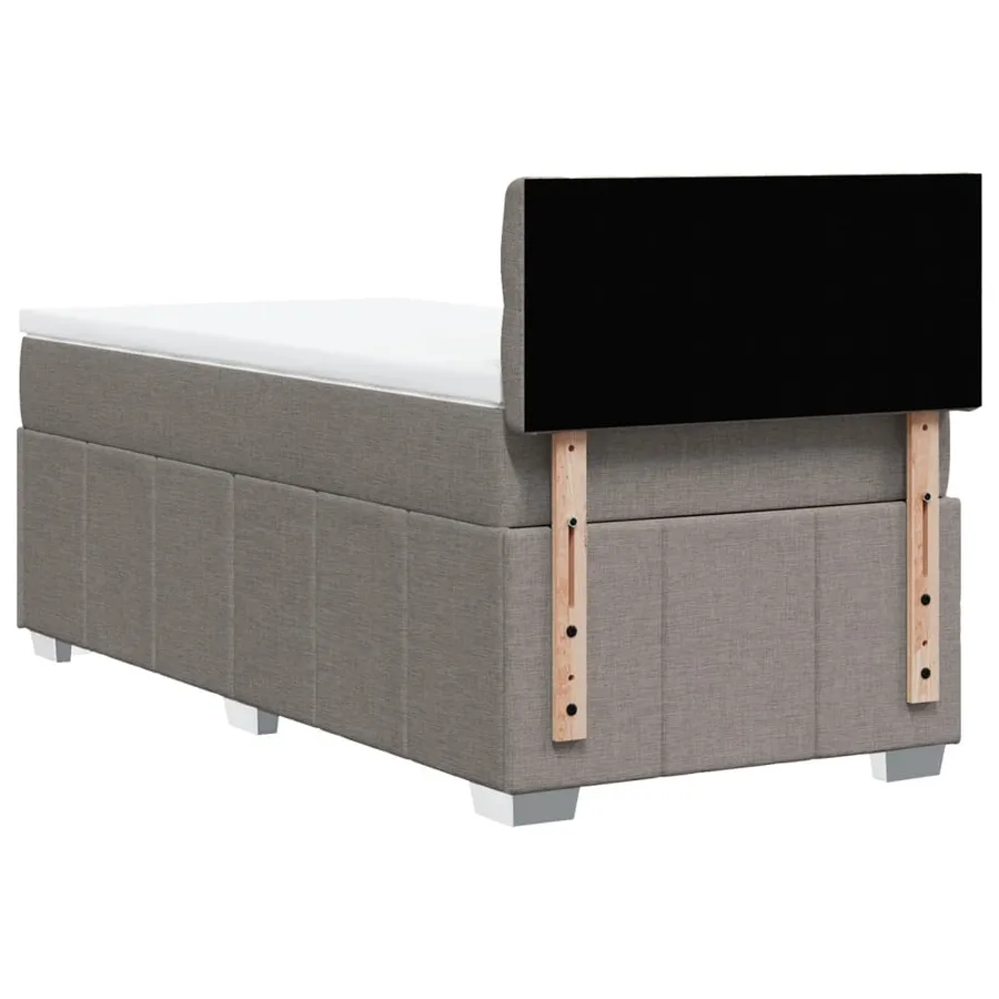 Sommier à lattes de lit avec matelas Taupe 100x200 cm Tissu - 8