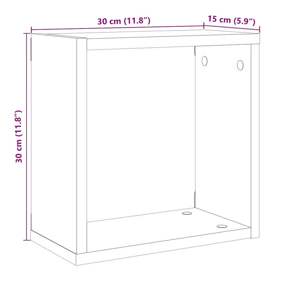 Étagères cube murales 2 pcs chêne artisanal bois ingénierie - 10