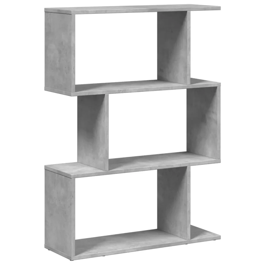 Étagère séparatrice de pièce à 3 niveaux gris béton 70x24x97 cm - 7