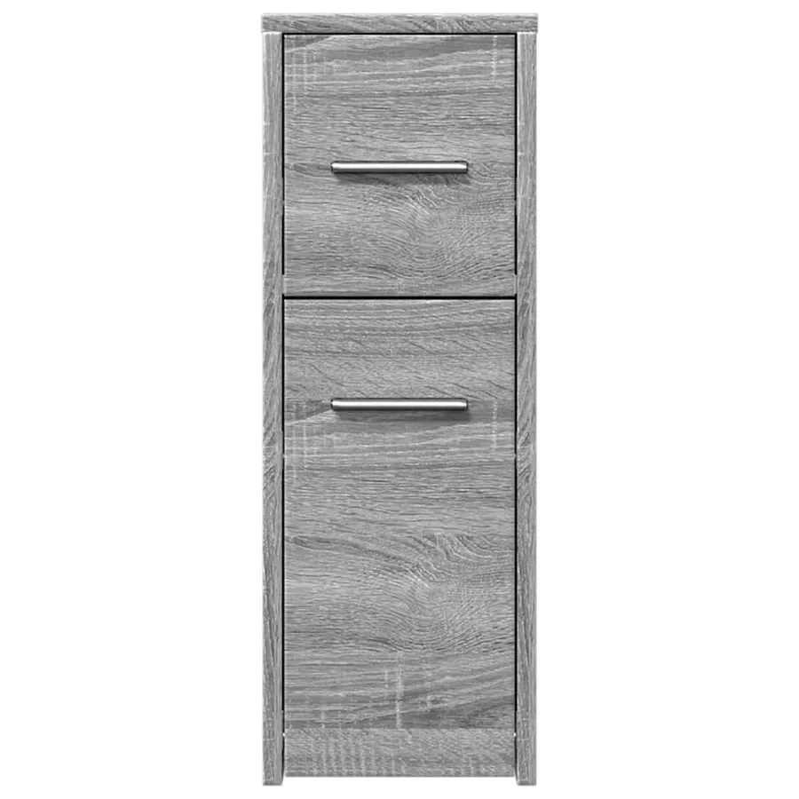 Armoire de salle de bain étroite avec roulettes sonoma gris - 4