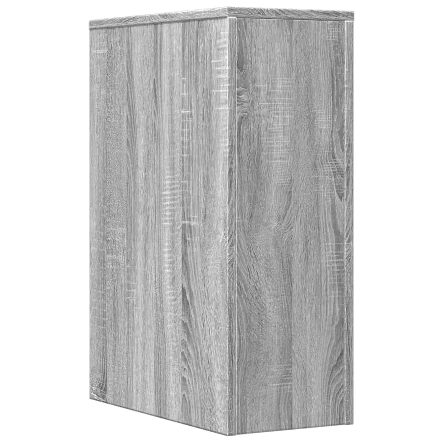 Armoire de salle de bain étroite avec roulettes sonoma gris - 6
