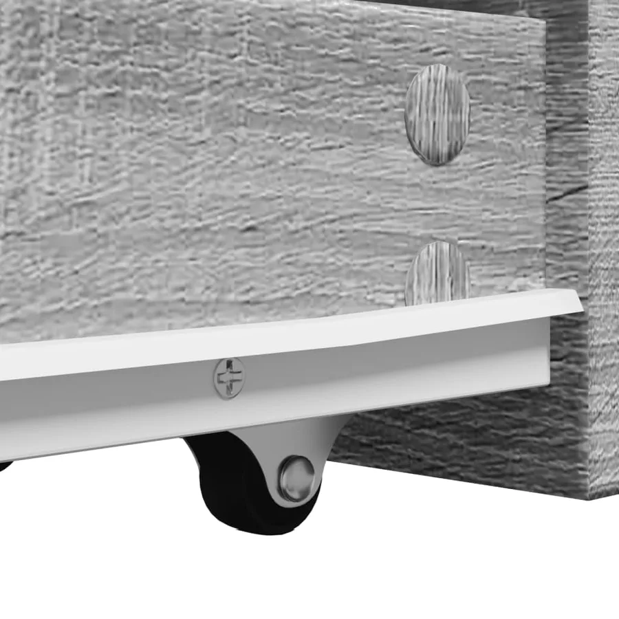 Armoire de salle de bain étroite avec roulettes sonoma gris - 8