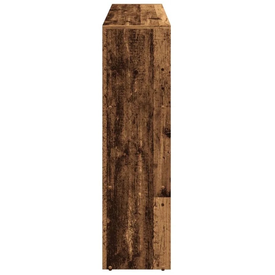Étagère séparatrice de pièce à 3 niveaux vieux bois - 7