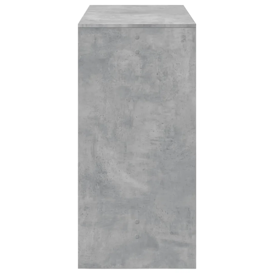 Table de bar gris béton 102x50x103,5 cm bois d'ingénierie - 6