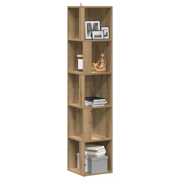 Armoire d'angle chêne artisanal 33x33x165 cm bois d'ingénierie