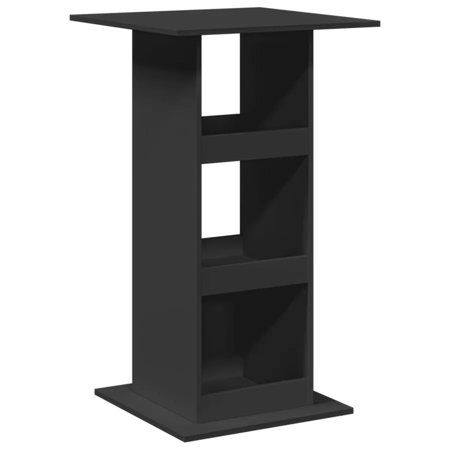 Table de bar avec rangement noir 60x60x102 cm bois d’ingénierie - 2