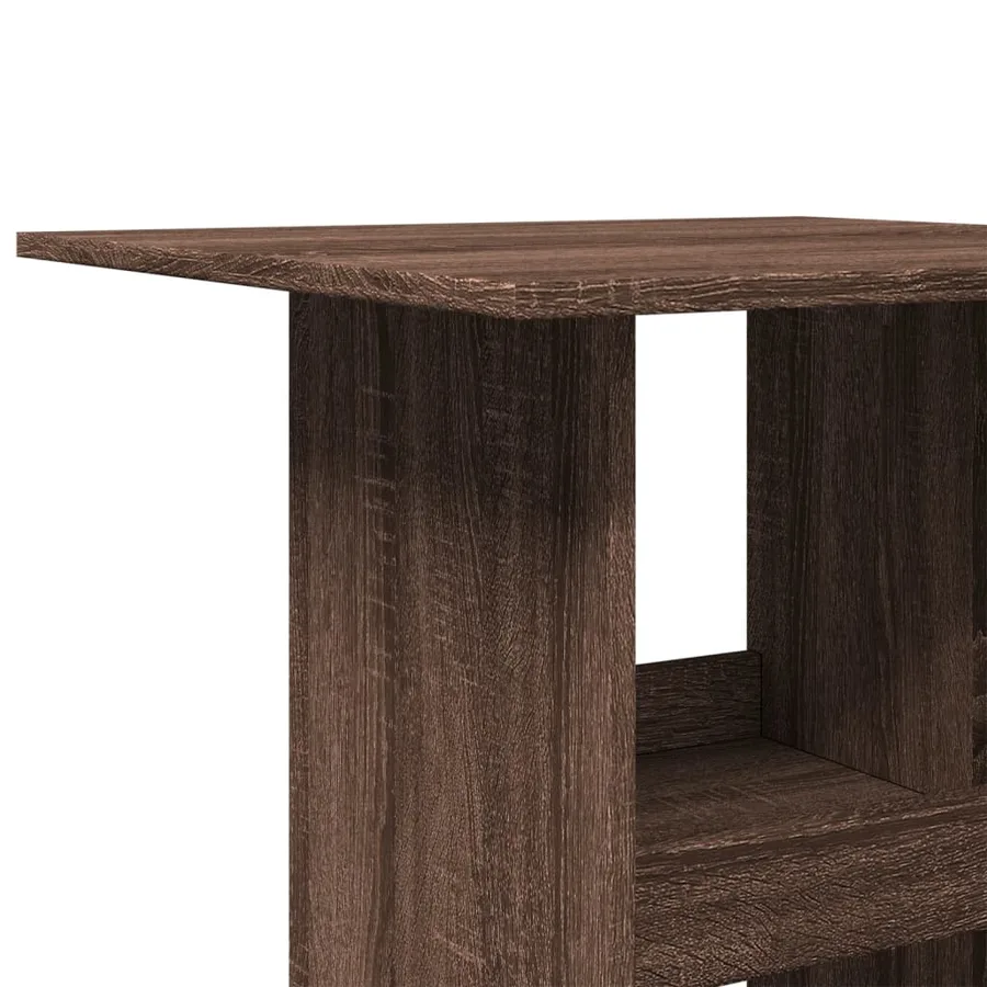 Table de bar avec rangement chêne marron bois d’ingénierie - 7