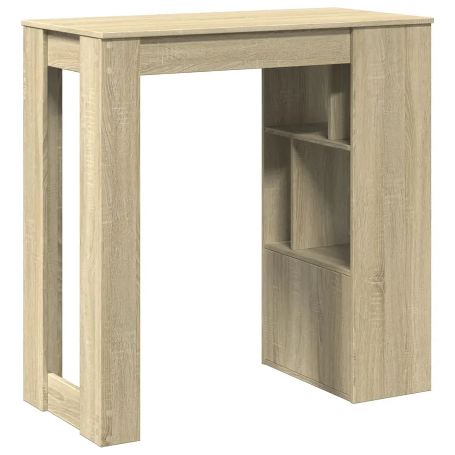 Table de bar avec étagères chêne sonoma bois d'ingénierie - 6