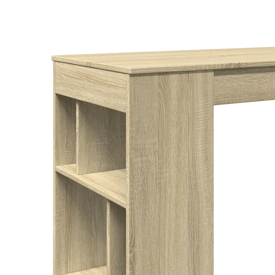 Table de bar avec étagères chêne sonoma bois d'ingénierie - 7