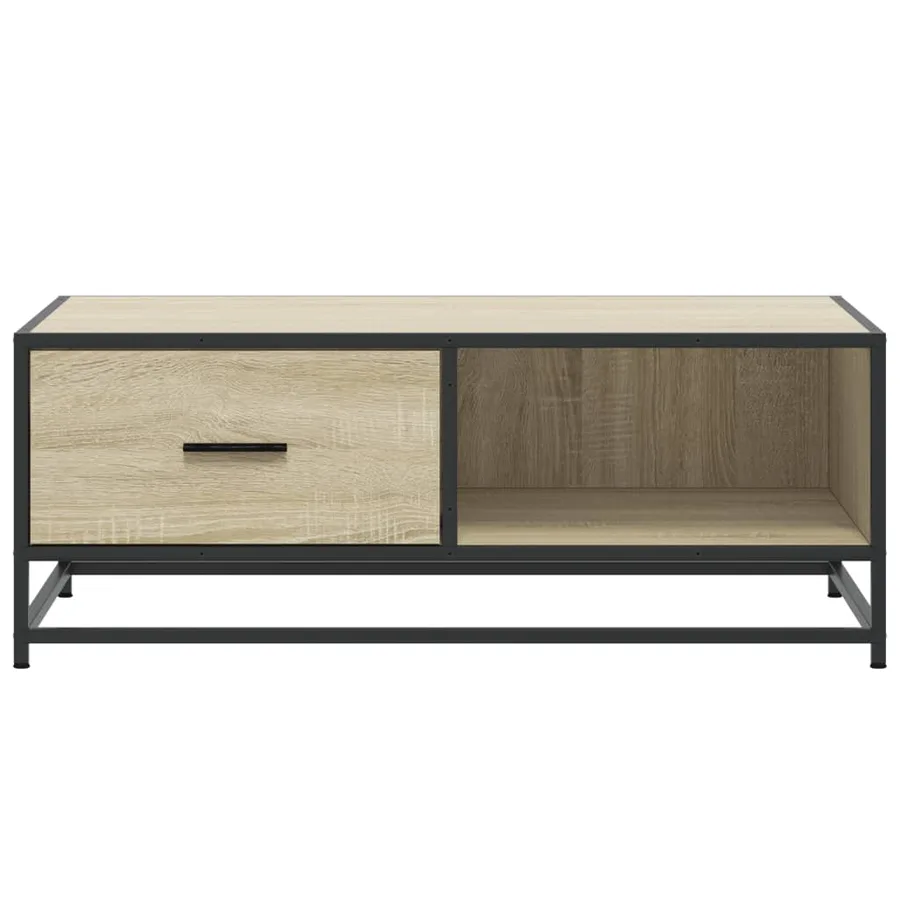 Table basse chêne sonoma 90x57x35 cm bois d'ingénierie et métal - 5
