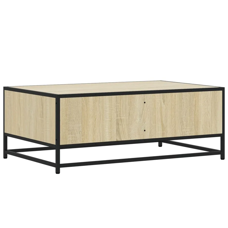 Table basse chêne sonoma 90x57x35 cm bois d'ingénierie et métal - 7