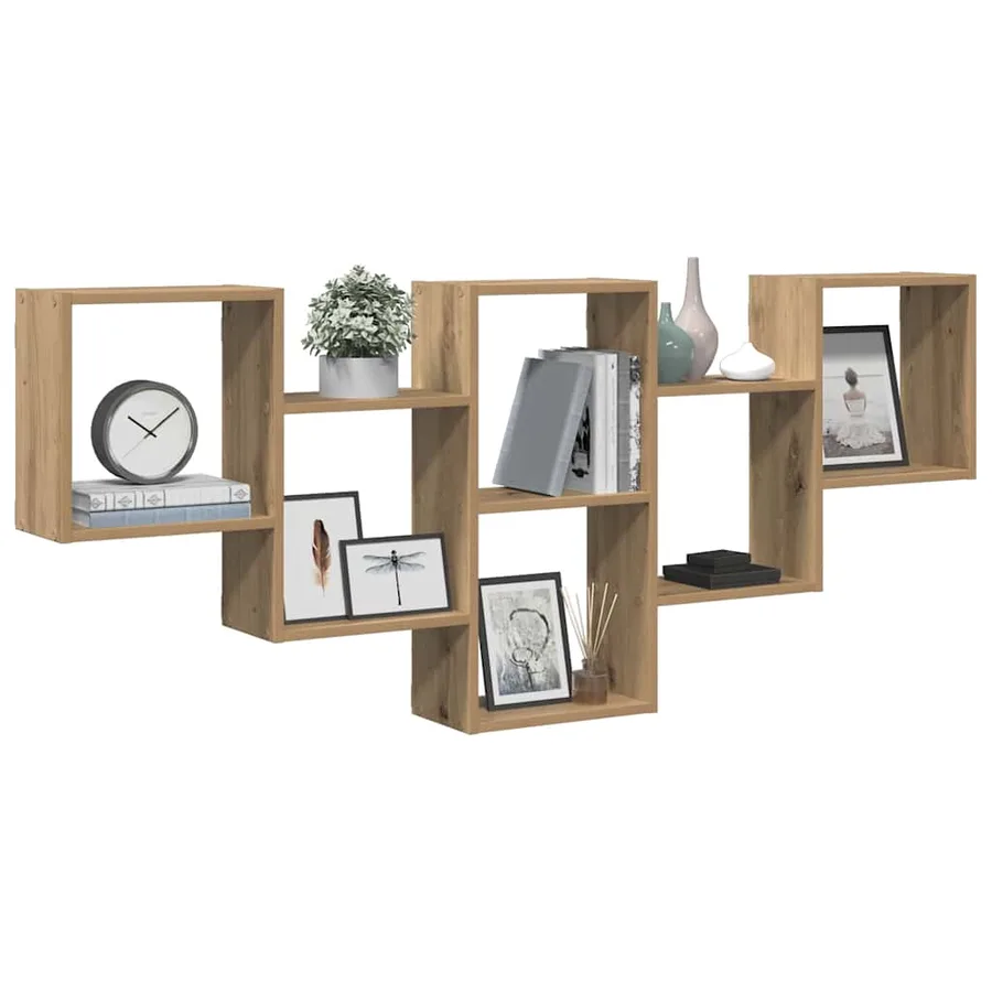 Étagère murale chêne artisanal 159x18x66 cm bois d'ingénierie - 3