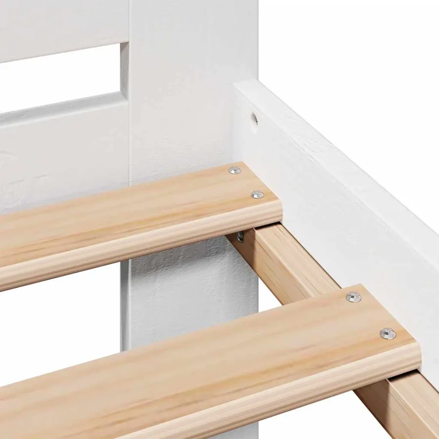 Cadre de lit sans matelas blanc 180x200 cm bois massif de pin - 10