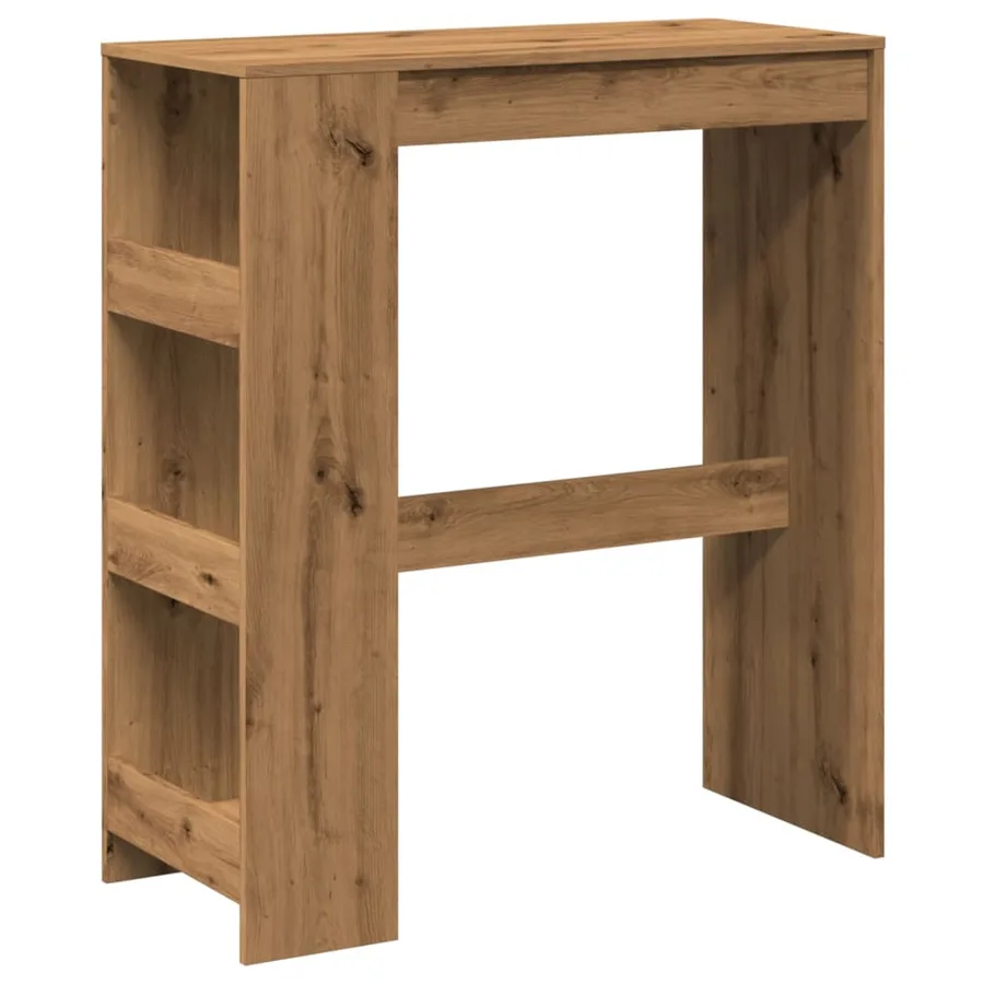 Table de bar avec étagères chêne artisanal bois d'ingénierie - 2