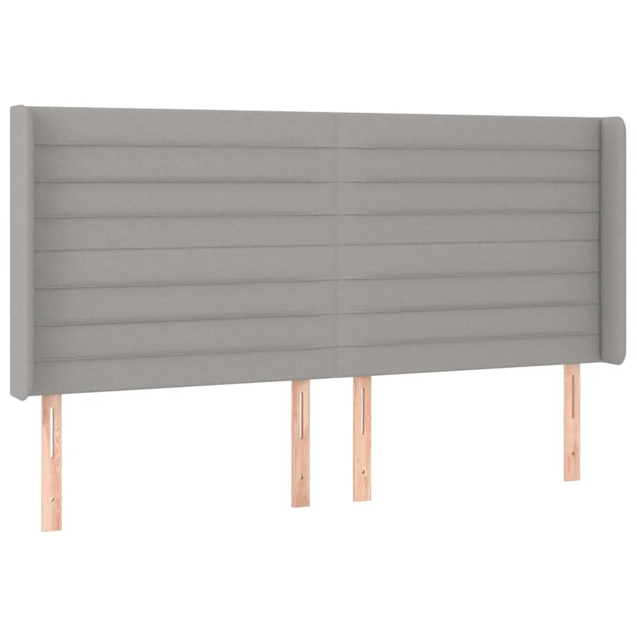 Tête de lit à LED Gris clair 163x16x118/128 cm Tissu - 3