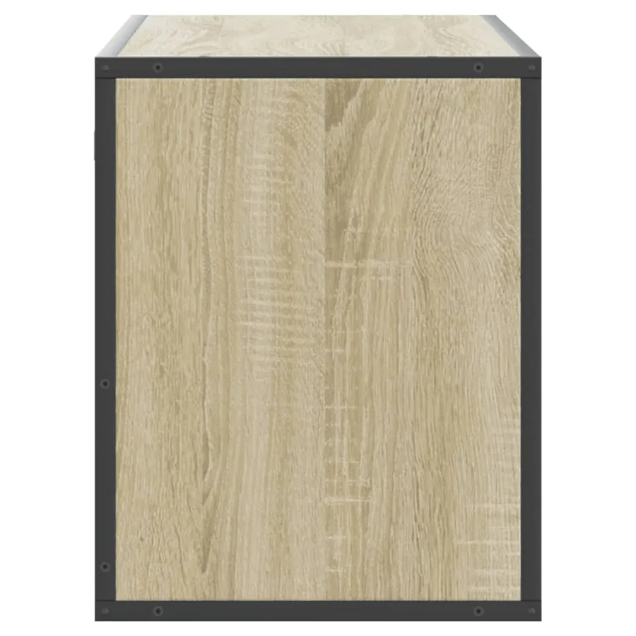 Meuble TV chêne sonoma 100x31x39,5cm bois d'ingénierie et métal - 5