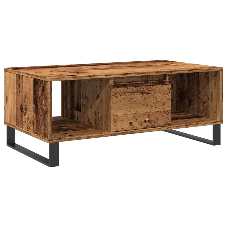 Table basse vieux bois 90x50x36,5 cm bois d'ingénierie - 2