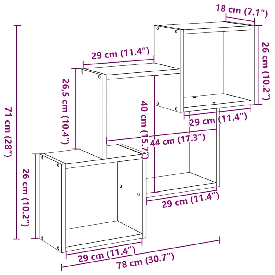 Armoire murale 78x18x71 cm blanc bois d'ingénierie - 11