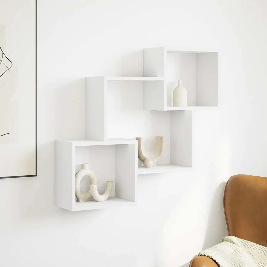 Armoire murale 78x18x71 cm blanc bois d'ingénierie - 3