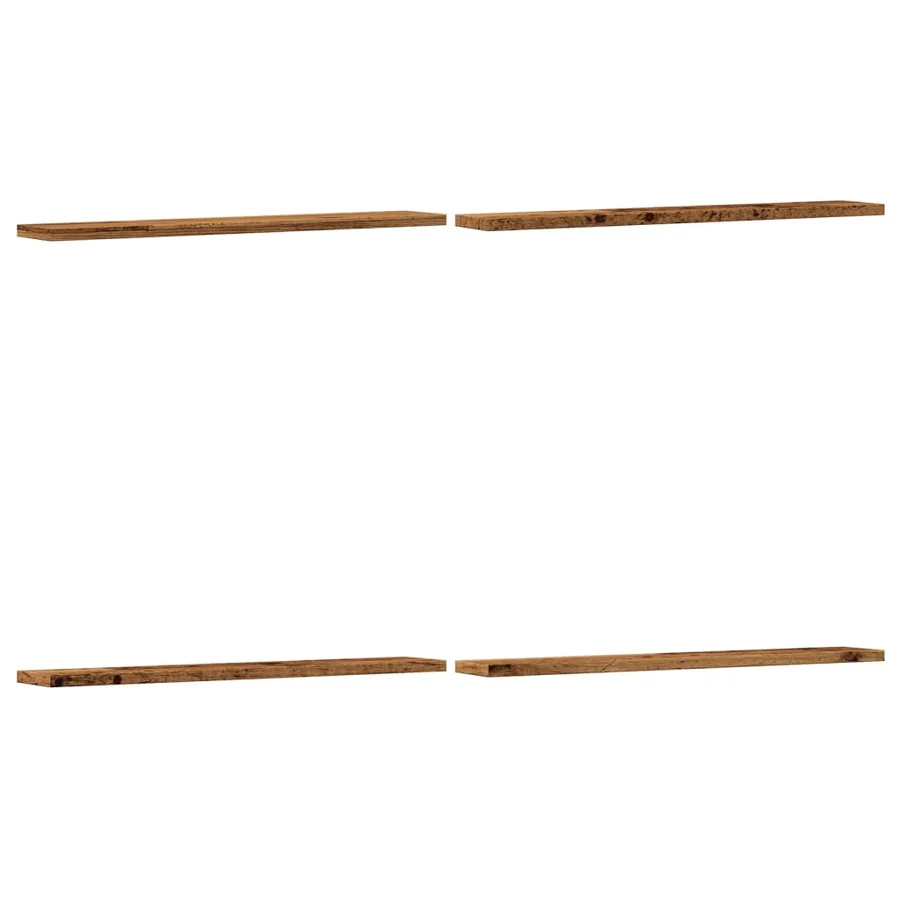 Étagères murales 4 pcs vieux bois 60x20x1,5cm bois d'ingénierie - 2