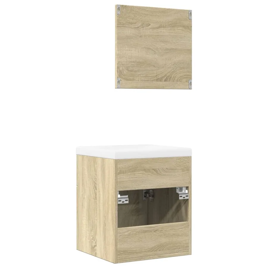 Ensemble de meubles de salle de bain 3 pcs chêne sonoma - 6