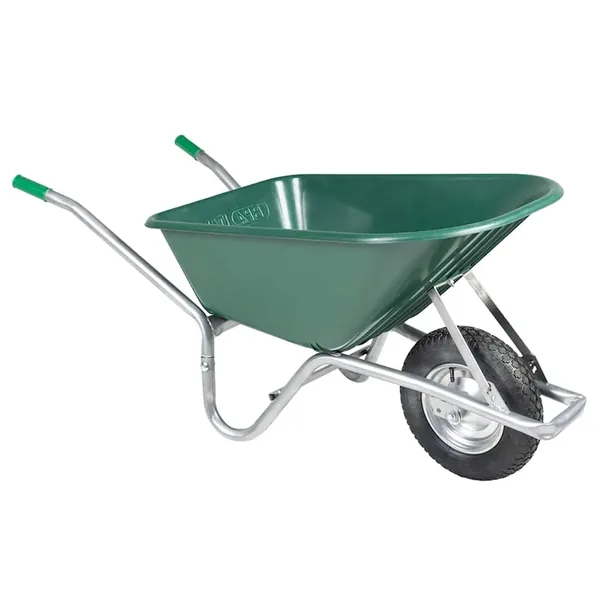 Brouette vert 90 L 150 kg acier galvanisé et plastique