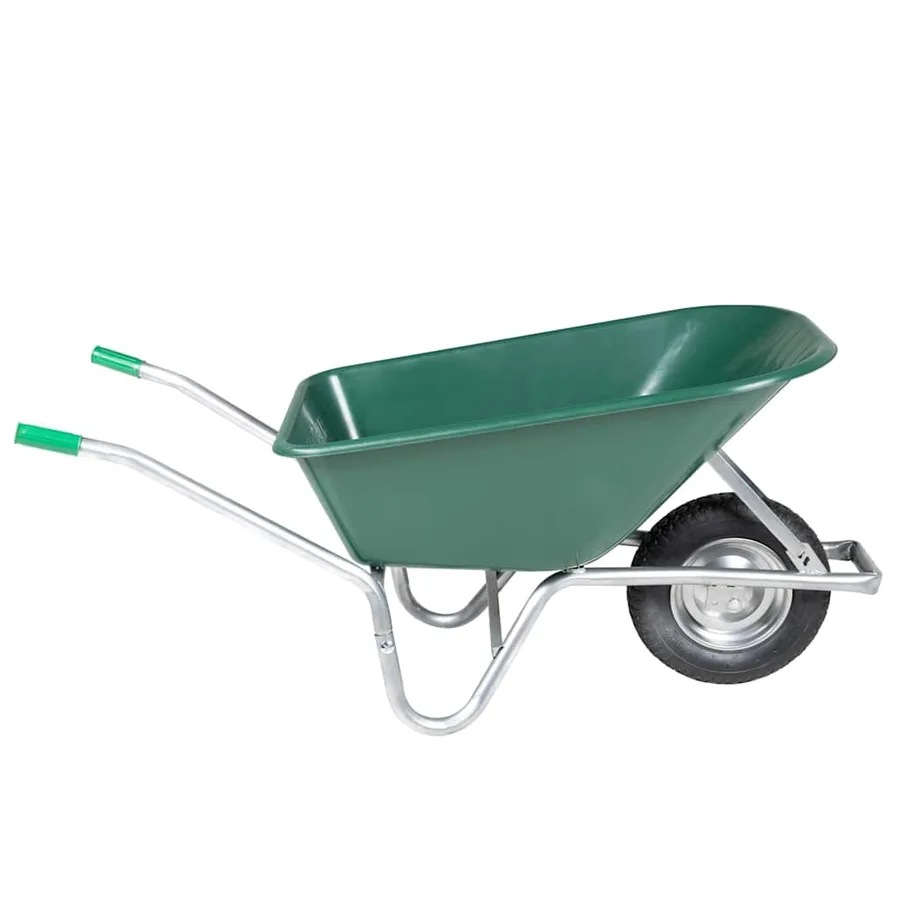 Brouette vert 90 L 150 kg acier galvanisé et plastique - 2