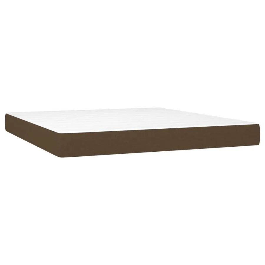 Sommier à lattes de lit avec matelas Marron foncé 160x200 cm - 5