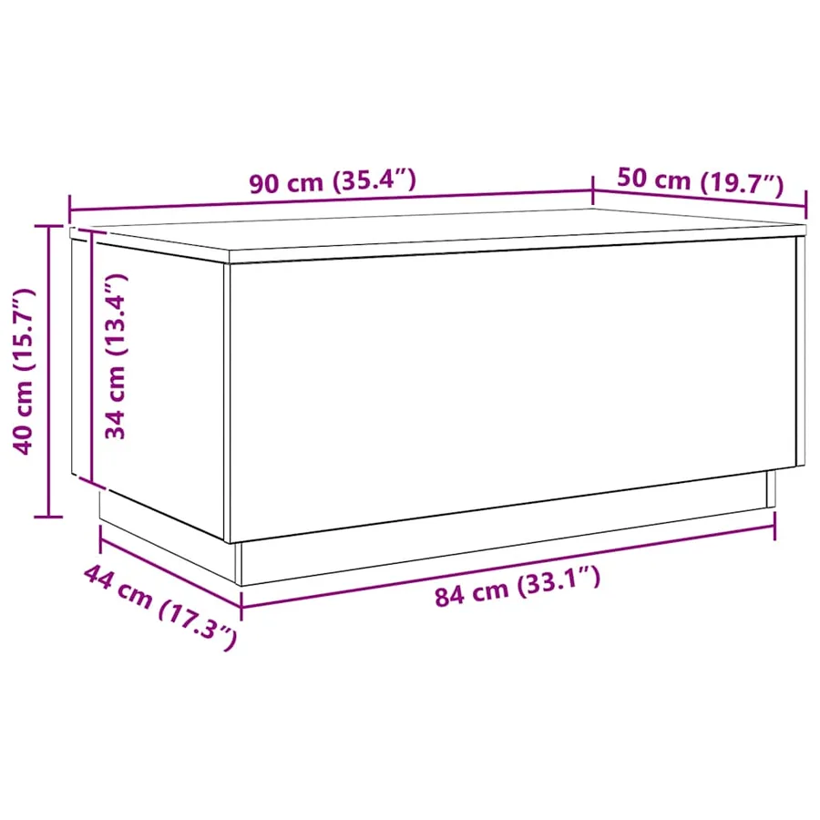 Table basse avec lumières LED chêne artisanal 90x50x40 cm - 16