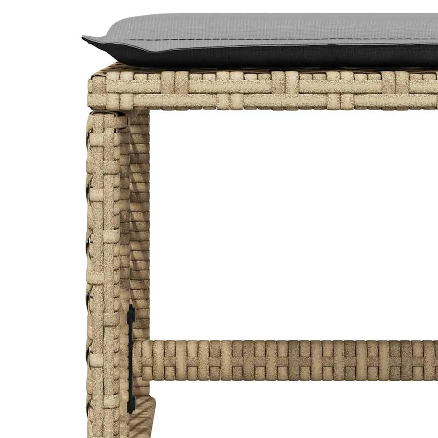 Ensemble à manger de jardin et coussins 15 pcs beige - 10