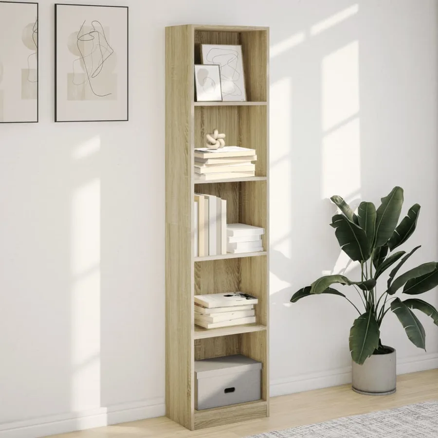 Bibliothèque chêne sonoma 40x24x176 cm bois d'ingénierie - 3