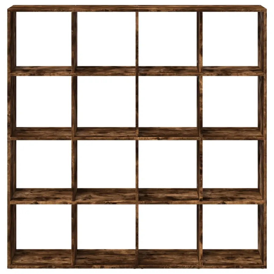 Bibliothèque chêne fumé 137,5x29x137,5 cm bois d'ingénierie - 4