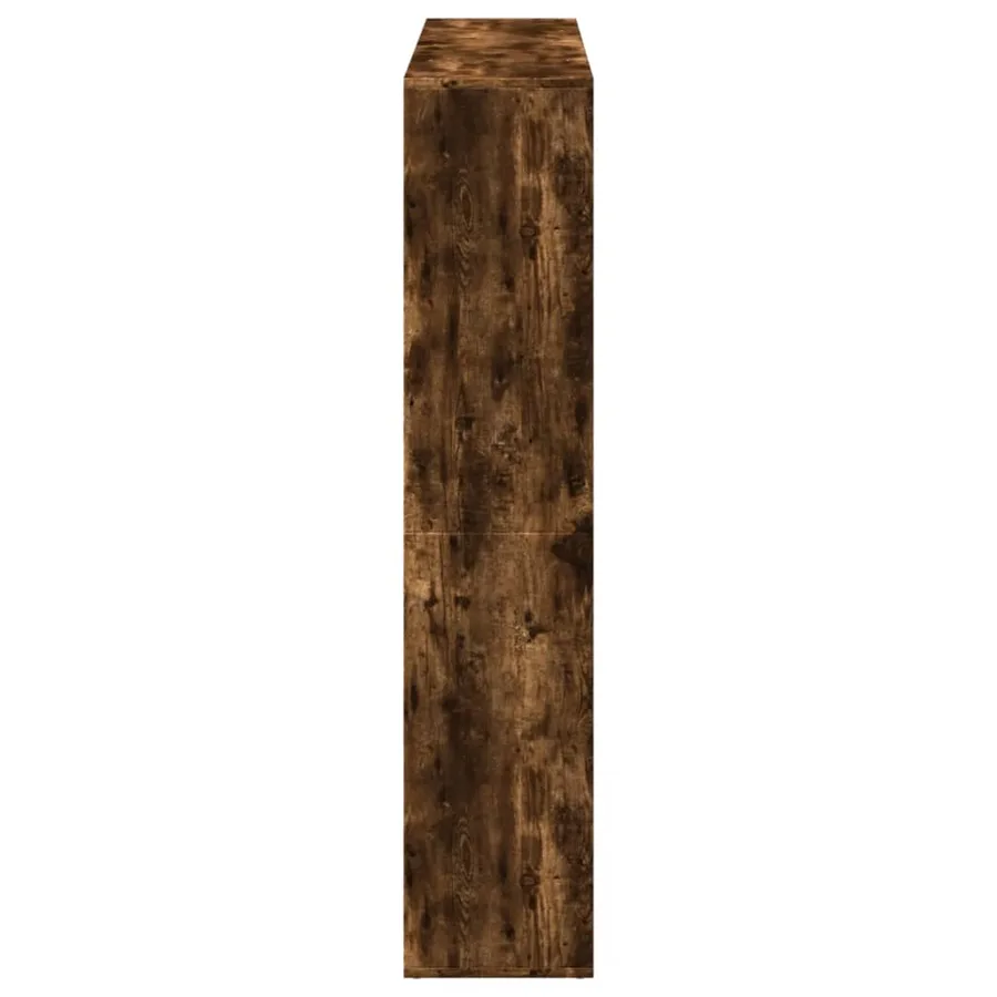 Bibliothèque chêne fumé 137,5x29x137,5 cm bois d'ingénierie - 6