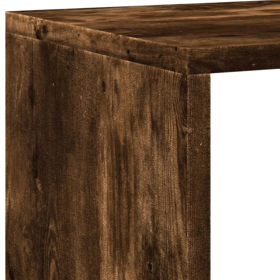 Bibliothèque chêne fumé 137,5x29x137,5 cm bois d'ingénierie - 7