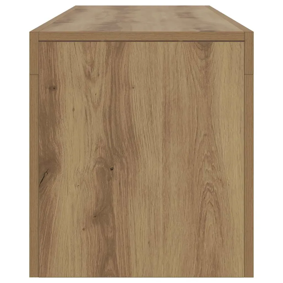 Meuble TV avec lumières LED chêne artisanal bois d'ingénierie - 8