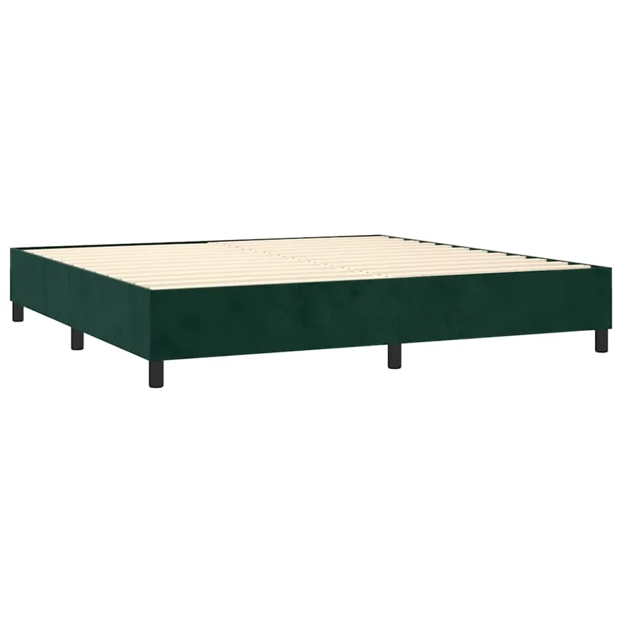 Sommier à lattes de lit et matelas Vert foncé 200x200cm Velours - 4