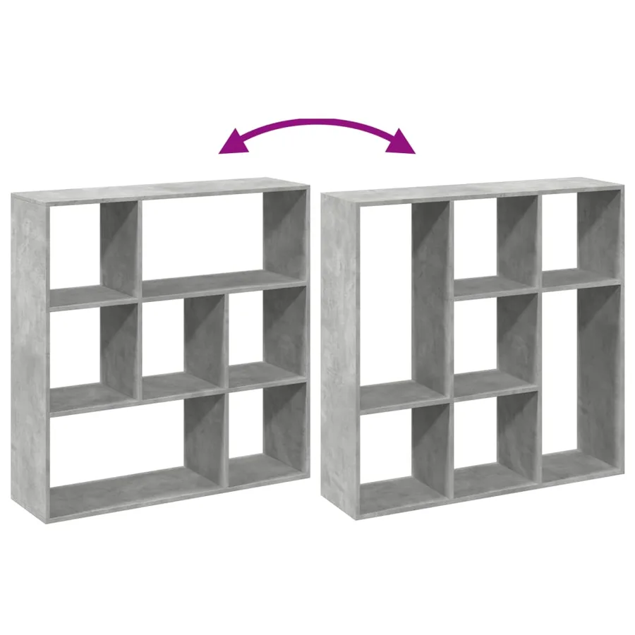 Étagère séparatrice de pièce gris béton 102x29x103,5 cm - 8