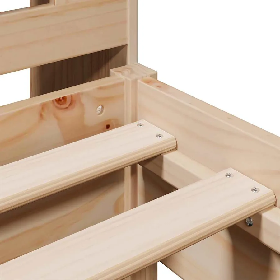 Lit bibliothèque sans matelas 90x190 cm bois de pin massif - 9