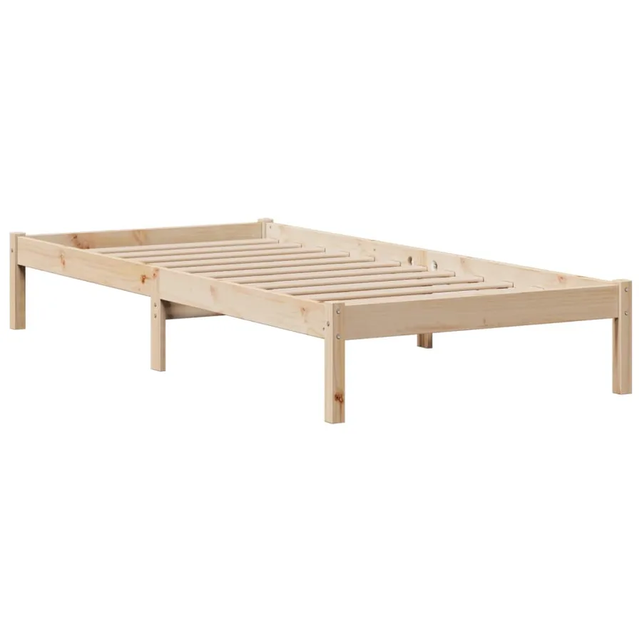 Lit bibliothèque sans matelas 90x200 cm bois de pin massif - 5
