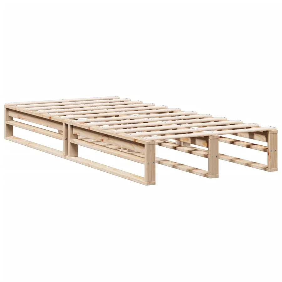 Lit bibliothèque sans matelas 90x190 cm bois de pin massif - 5