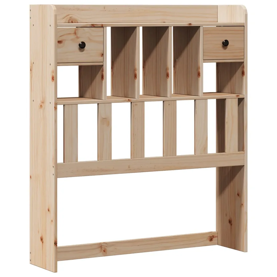 Lit bibliothèque sans matelas 90x190 cm bois de pin massif - 6