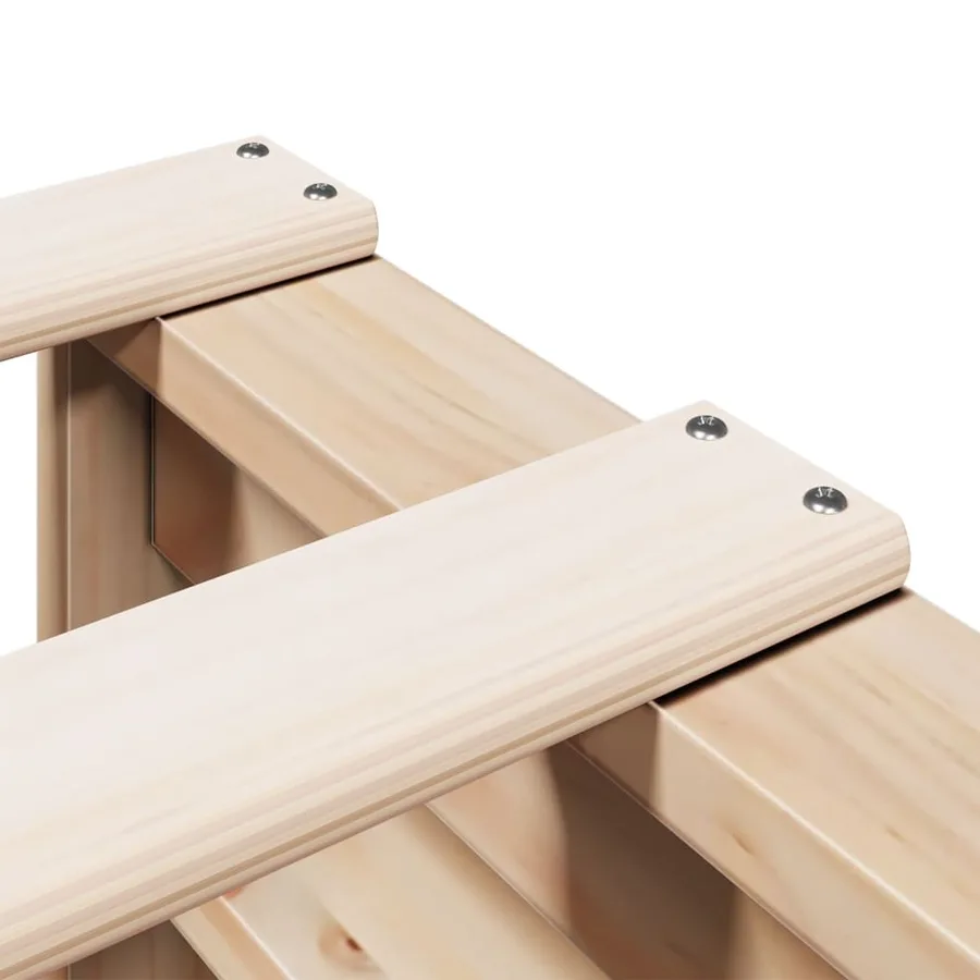 Lit bibliothèque sans matelas 90x190 cm bois de pin massif - 9