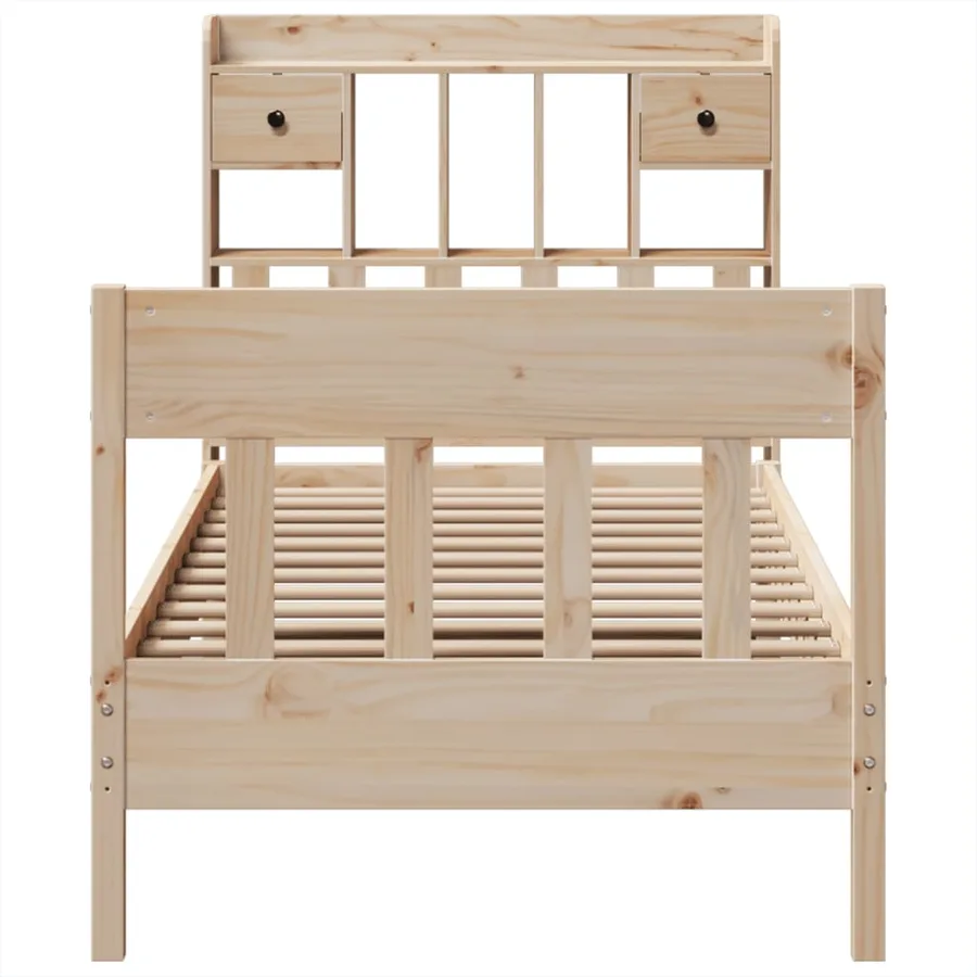 Cadre de lit sans matelas 75x190 cm bois de pin massif - 4