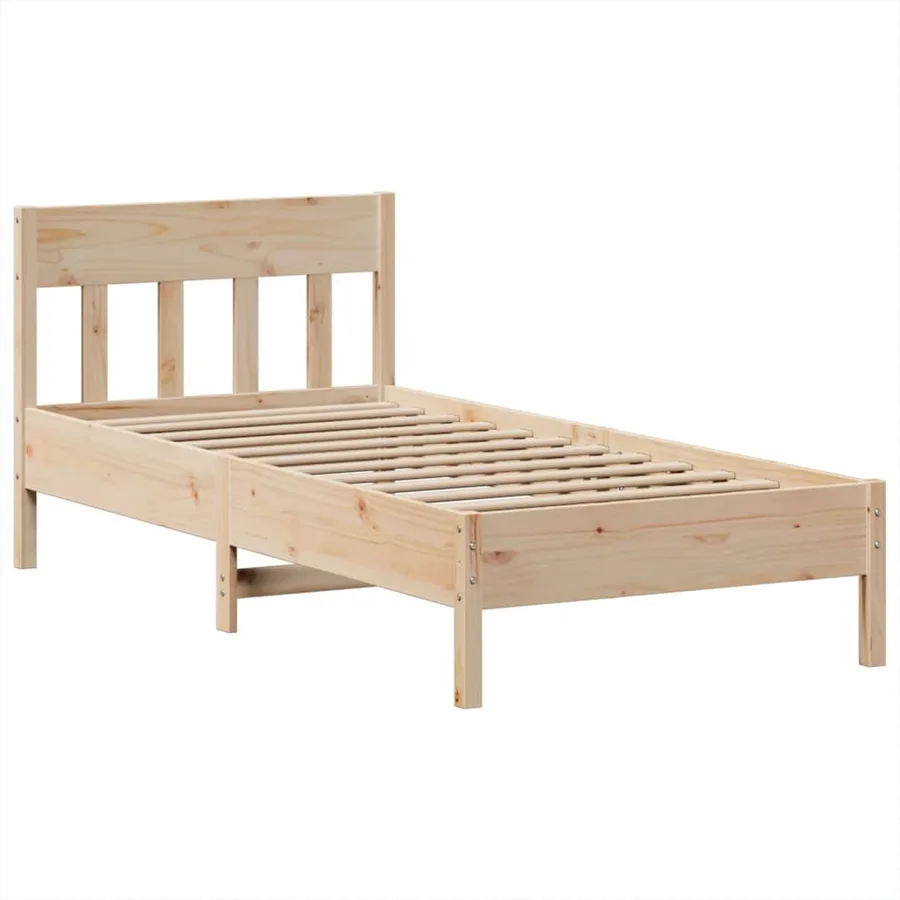 Cadre de lit sans matelas 75x190 cm bois de pin massif - 5