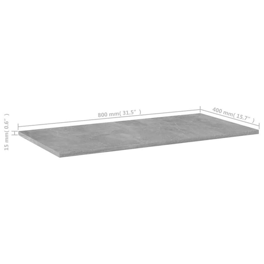Panneaux de bibliothèque 4 pcs gris béton bois d’ingénierie - 5