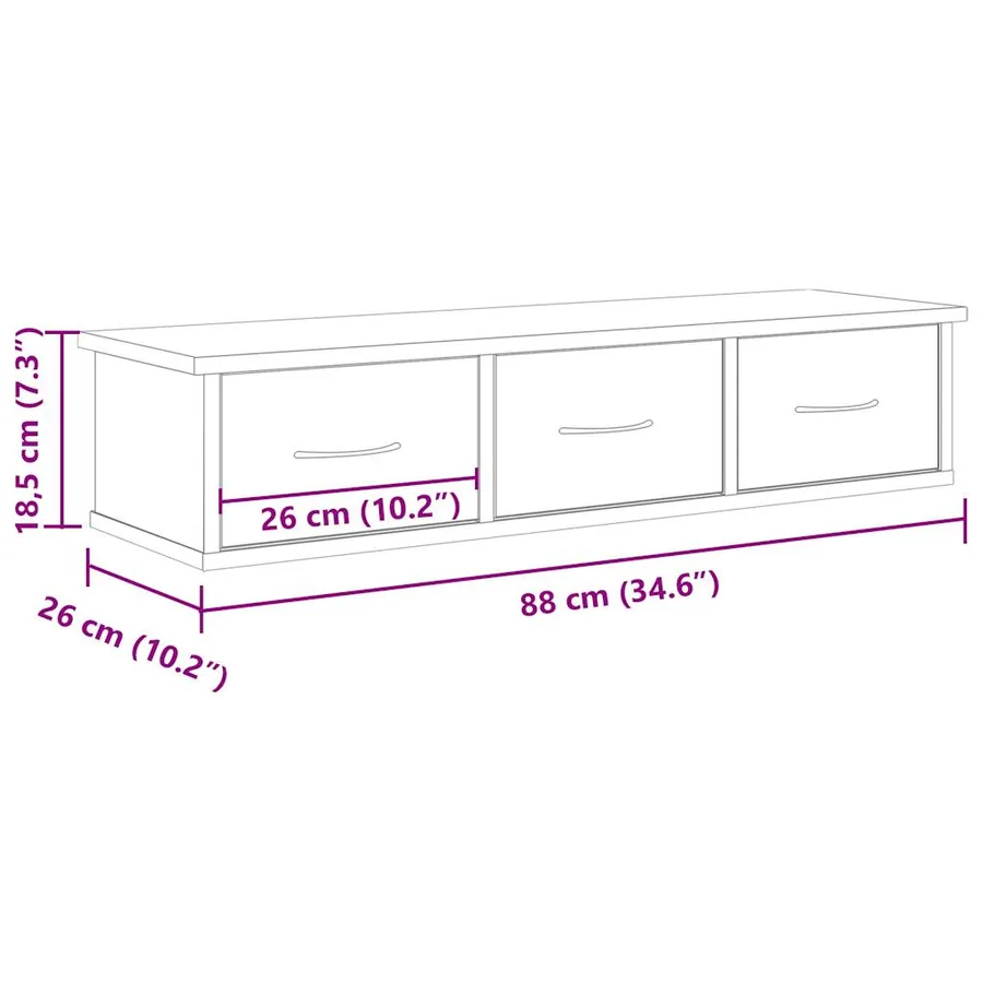 Armoire murale vieux bois 88x26x18,5 cm bois d'ingénierie - 10