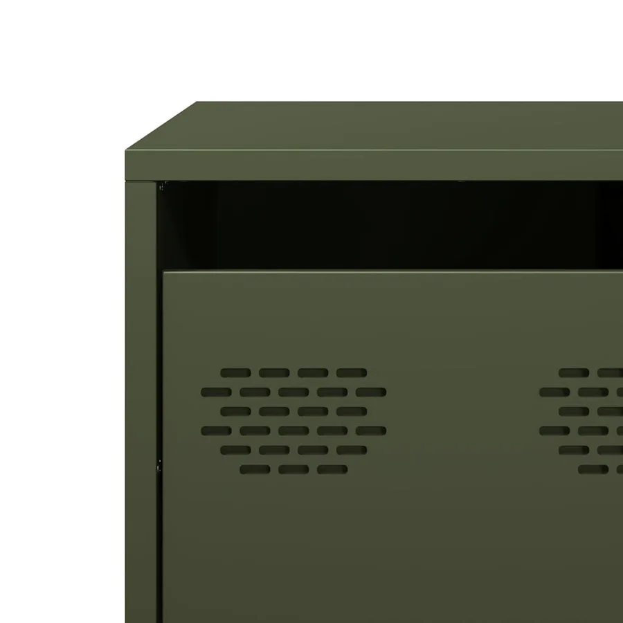 Table basse vert olive 101,5x50x43,5 cm acier laminé à froid - 11