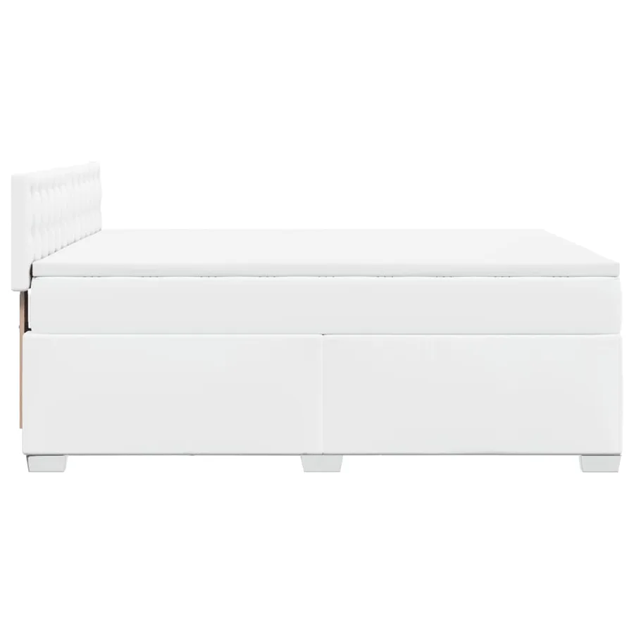 Sommier à lattes de lit avec matelas Blanc 160x200cm Similicuir - 11